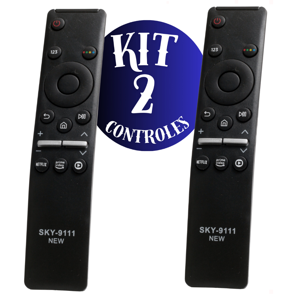 KIT 2 Controle Remoto TV SAMSUNG SMART 4K LED  UNIVERSAL Netflix Prime Video