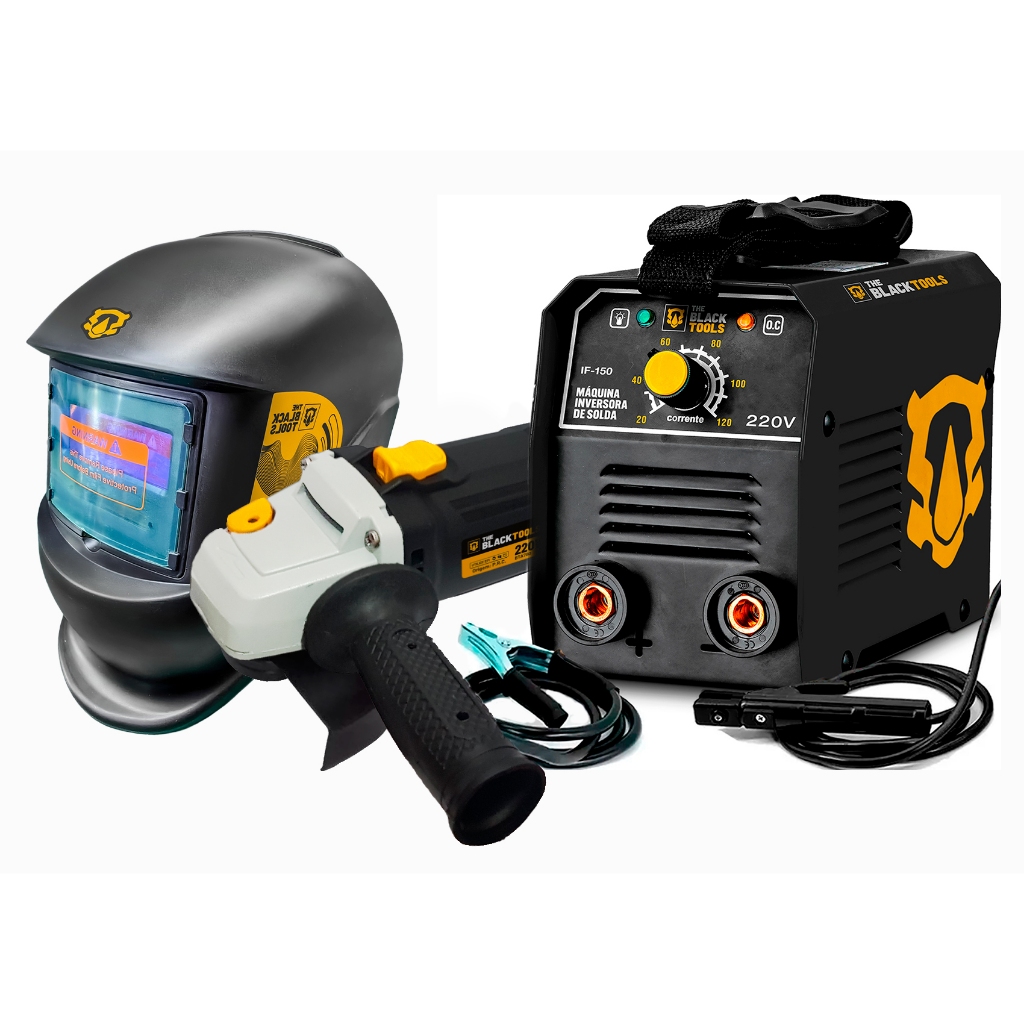 Máquina Solda Inversora 120a 220v + Esmerilhadeira + Máscara em Oferta na Shopee