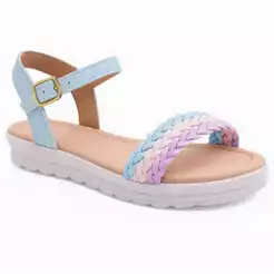 Sandália Infantil Menina Feminina Colorida 20 ao 36 Ponta e Fivela Linda