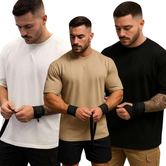 KIT Camisetas Oversized LISAS Masculina Premium 100% Algodão Streetwear Estilo Casual Moda