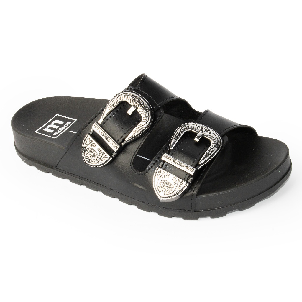 Sandália Moleca Feminina Papete Fivela Tendência 5436-402 Preto