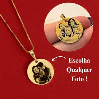 [SEMI JOIA] Colar Personalizado Feminino 17mm Foto Gravação 45cm Banho Ouro 18k Acessórios Presente Dia das Mulheres em Oferta na Shopee