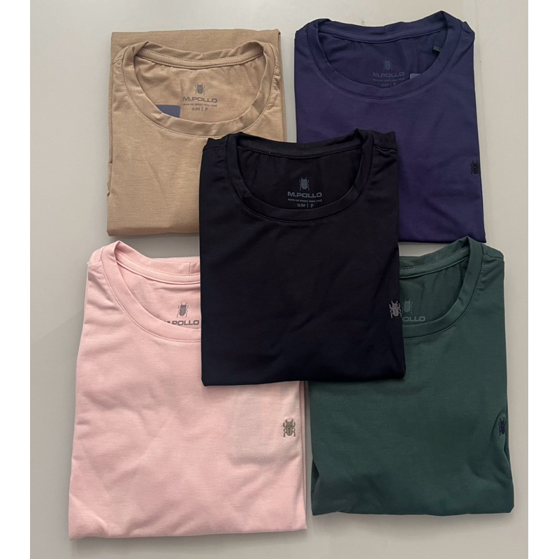 CAMISETA BÁSICA  MASCULINA MODELO SLIM MALHA CHELSEA CORES NAVY, PRETA, ROSA, VERDE E CONHAQUE ADULTO MARCA M.POLLO
