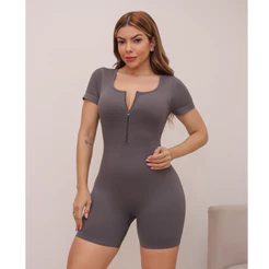 Macacão Feminino Fitness Academia Poliamida Esportivo Canelado Elástico Bojo 3RD SD1731