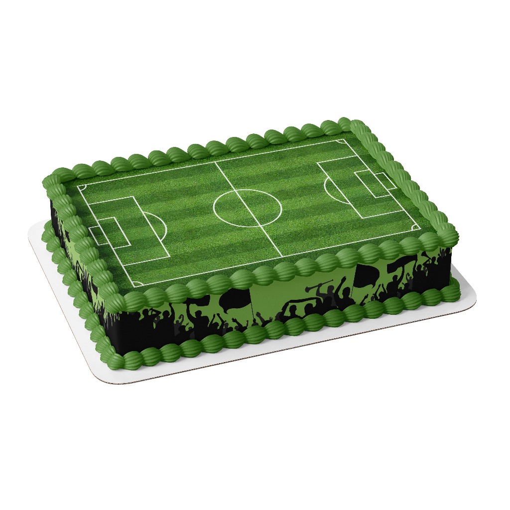 Papel Arroz e Faixa Comestível Para Bolo Tema Campo de Futebol