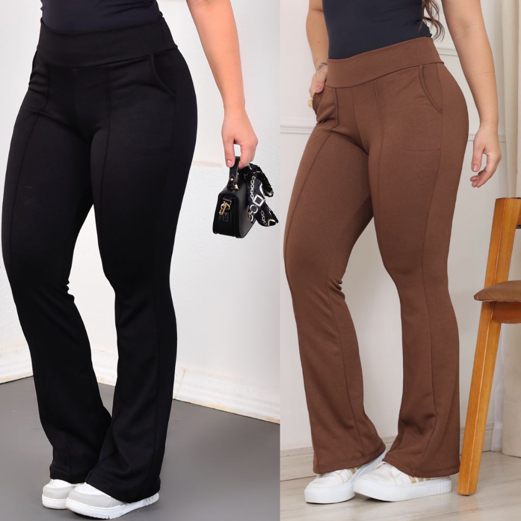 Kit 2 Calça Feminina Bailarina Calça Flare Feminina Calça Social Feminina