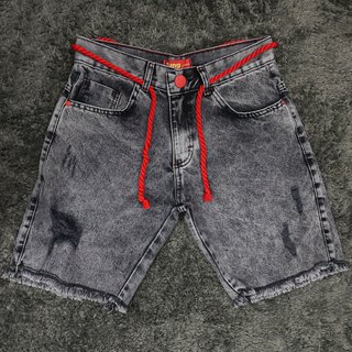 Tung Jeans Cinza Bermudas Masculinas Shorts Jeans Rasgados Masculinos Shorts Jeans Com Cordão