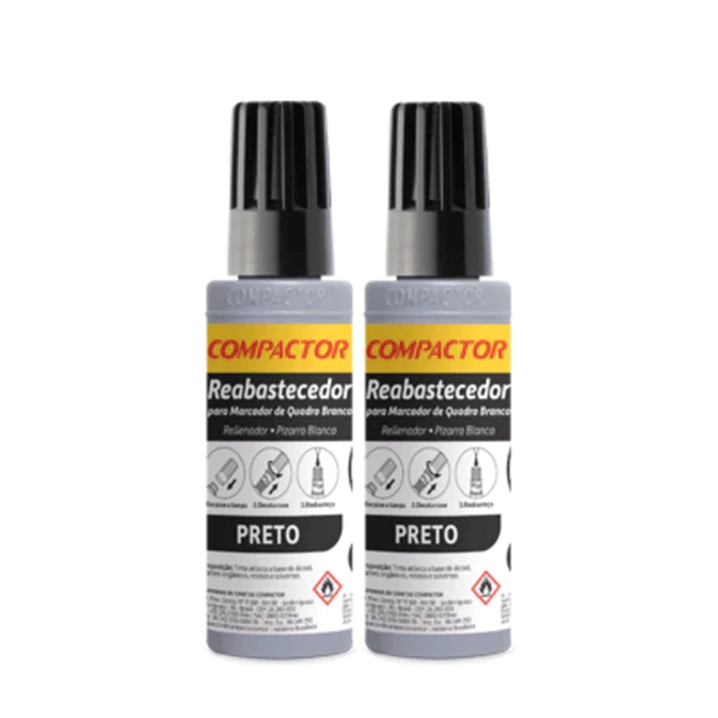 Kit com 2 Reabastecedor Quadro Branco QB 30ml - Compactor em Oferta na Shopee