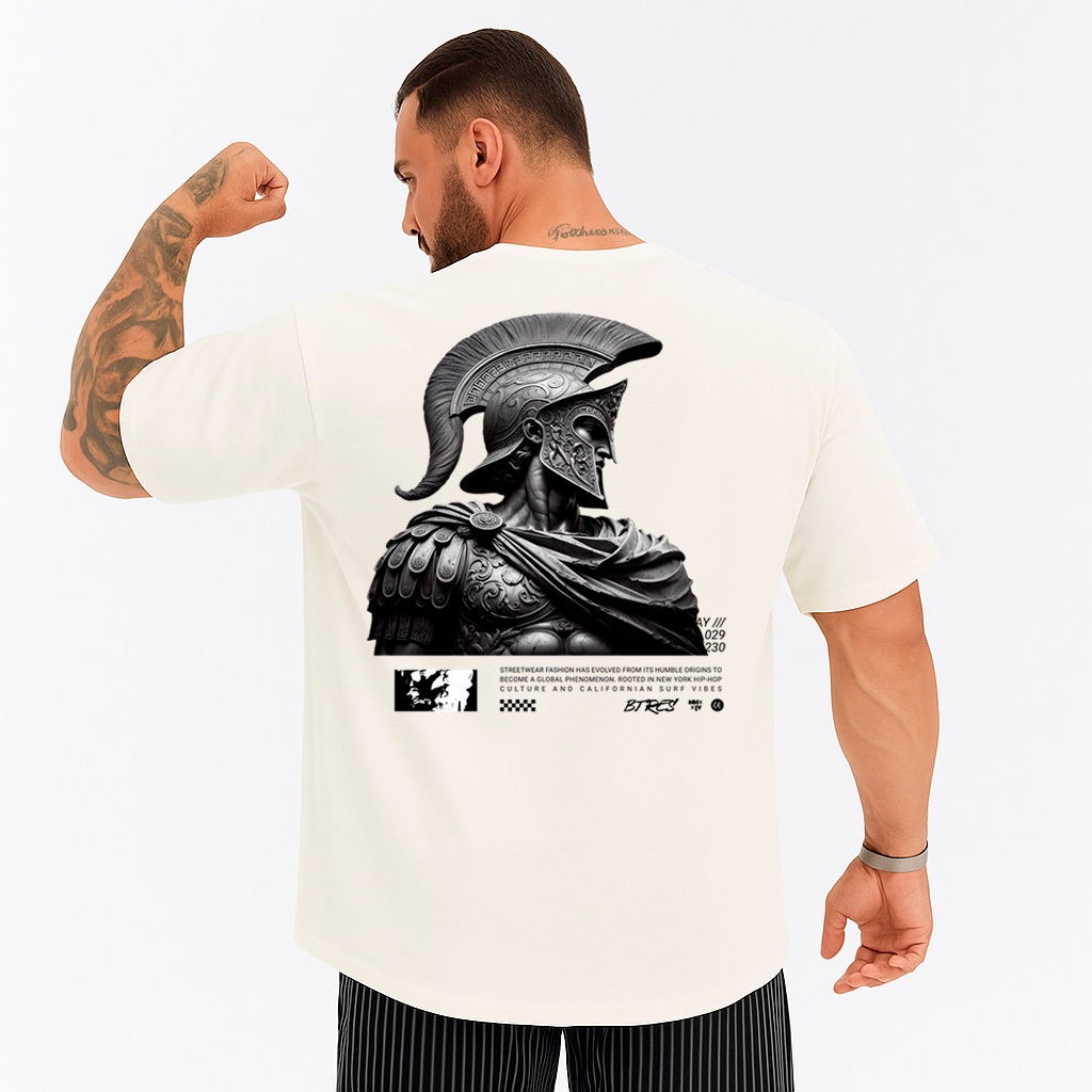 Camiseta Oversized Spartano Musculação Grande Algodão Premium Streetwear Treino Academia