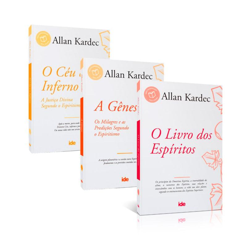 Kit Allan Kardec 03 livros: A Gênese, O Céu e o Inferno e O Livro dos Espíritos