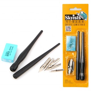 Kit 2 Canetas + 5 Bicos De Pena Nanquim Pontas Desenho em Oferta na Shopee