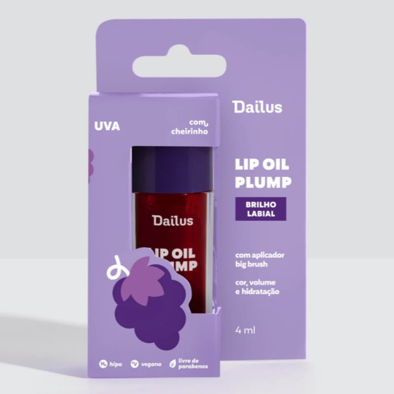 Lip Oil Plump Ice Grape Dailus | Hidratação e Volume