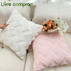 kit4 Capa de almofada pelinhos pelucia zig zag