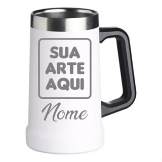 Caneca Térmica De Chopp 709ML Personalizado a Laser Com Seu Nome (Logo, Time, Empresa, Faculdade)