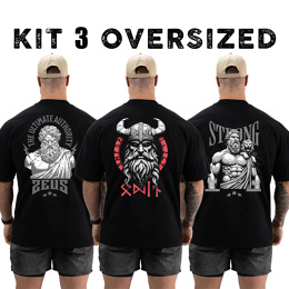 Kit com 3 Camisetas Masculinas Oversized em Algodão – Treino, Academia e Streetwear