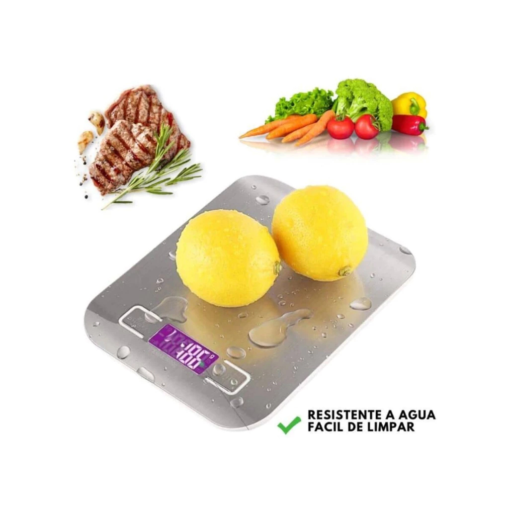 Balança de cozinha digital de aço inoxidável de alta precisão com visor digital até 10 kg