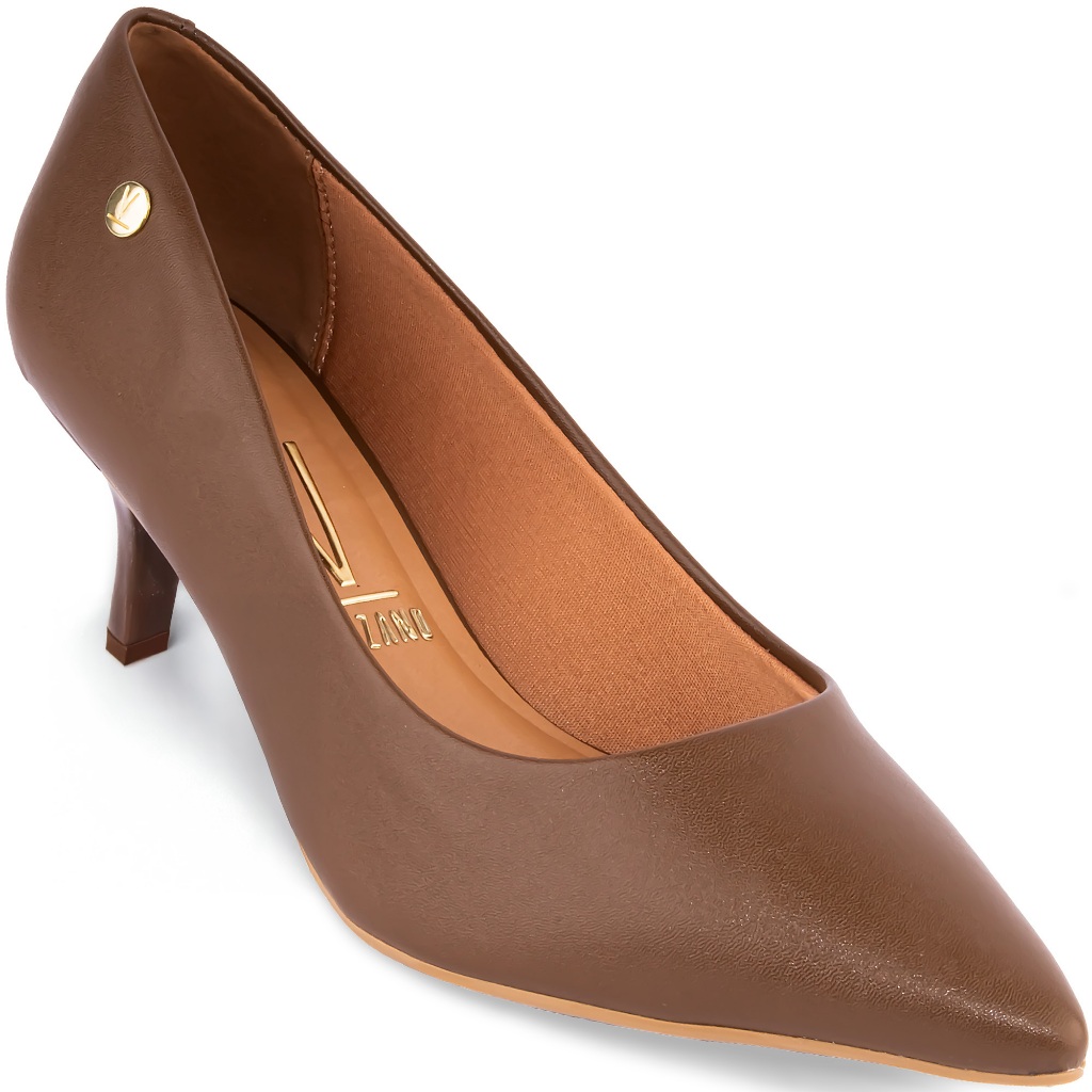 Sapato Scarpin Vizzano Salto Baixo Fino Original 1122-828 Capuccino em Oferta na Shopee