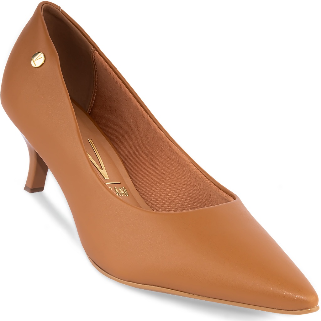 Sapato Scarpin Vizzano Salto Baixo Fino Original 1122-828 Caramelo em Oferta na Shopee