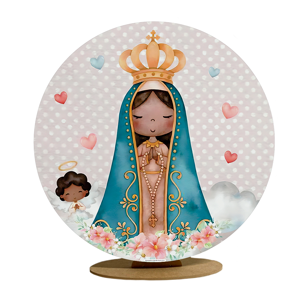Capa Mini Painelzinho 50x50 Decorativo Nossa Senhora Aparecida Infantil Festa Lançamento Decoração
