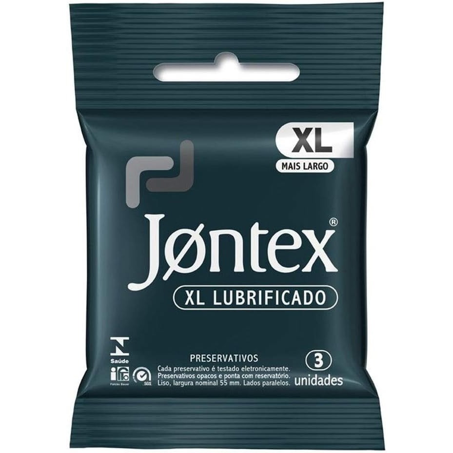 Preservativo Jontex XL Lubrificado com 3 Unidades em Oferta na Shopee