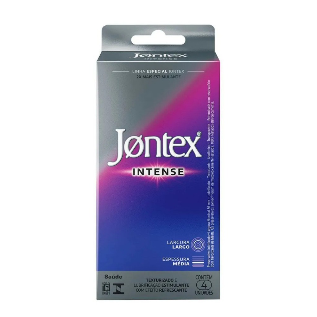Preservativo Lubrificado Jontex Intense 2 Unidades em Oferta na Shopee