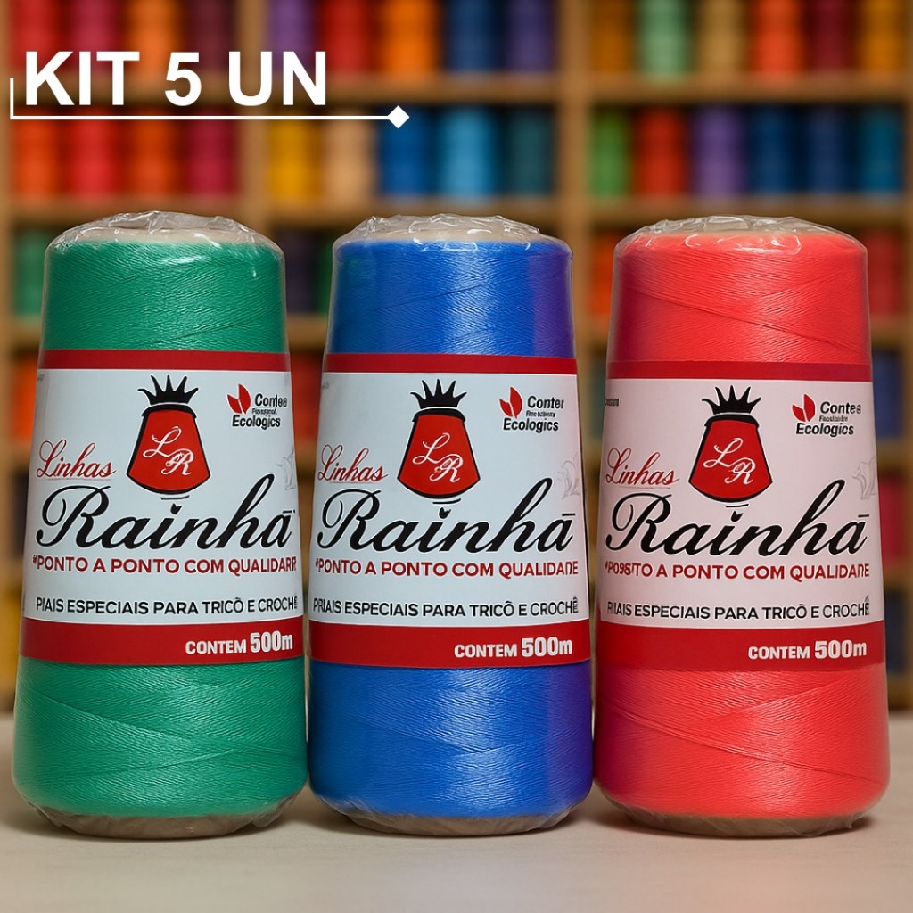KIT 5 Cones Linha Grossa TEX 360 – 500m Polipropileno para Crochê, Tricô e Macramê em Oferta na Shopee