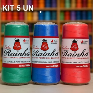 KIT 5 Cones Linha Grossa TEX 360 – 500m Polipropileno para Crochê, Tricô e Macramê em Oferta na Shopee