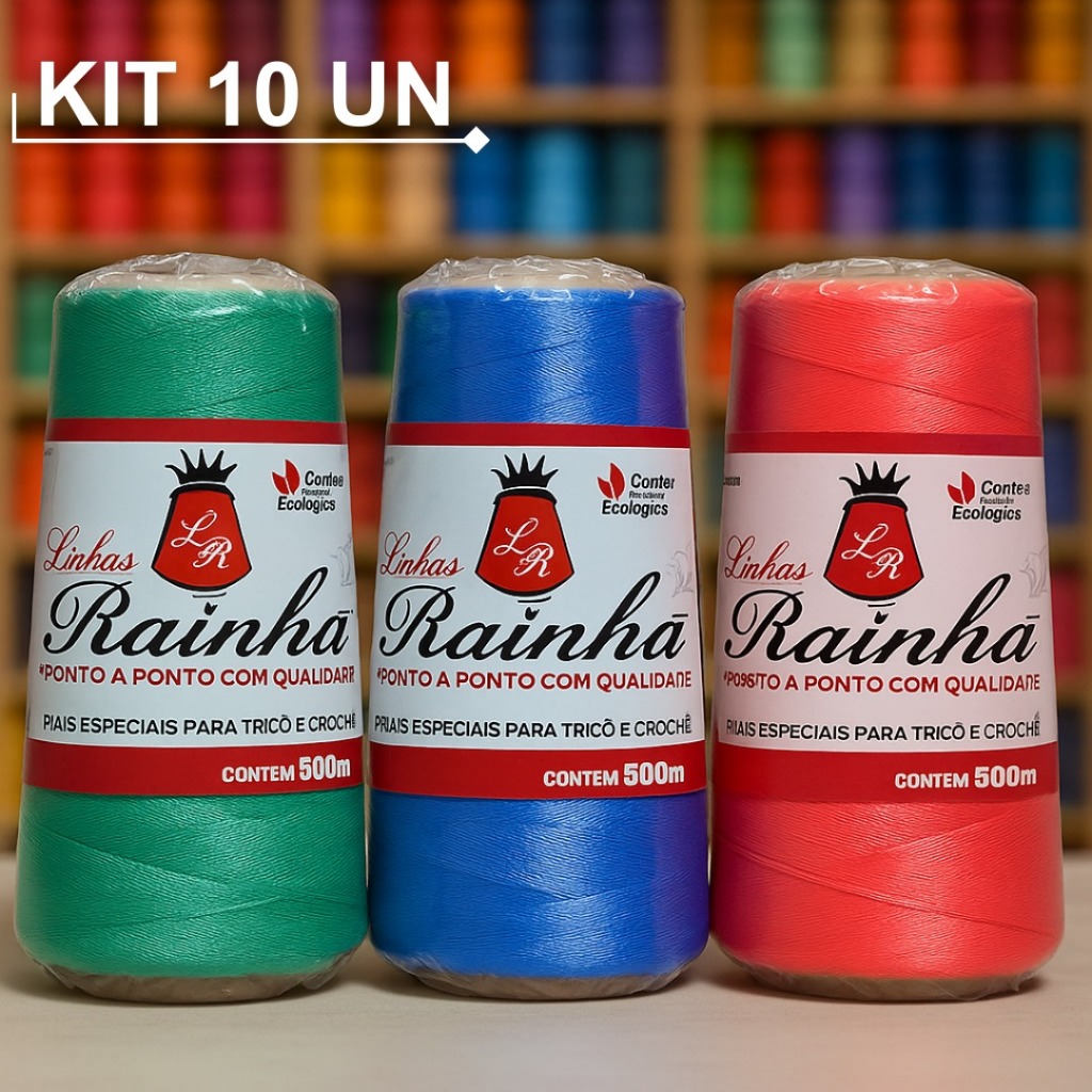 KIT 10 Cones Linha Grossa TEX 360 – 500m Polipropileno para Crochê, Tricô e Macramê em Oferta na Shopee