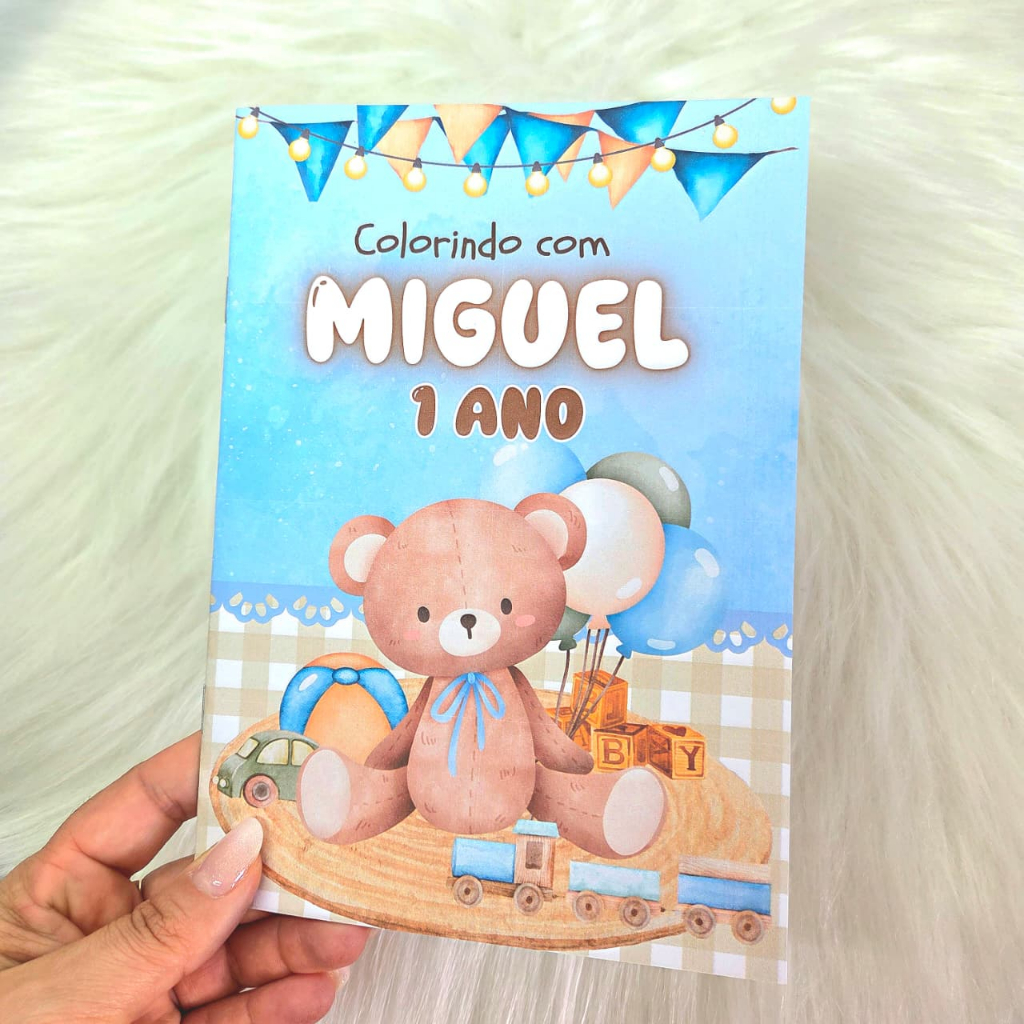 Livrinho de colorir Personalizado Ursinho/Lembrancinha Aniversário/Festa Infantil