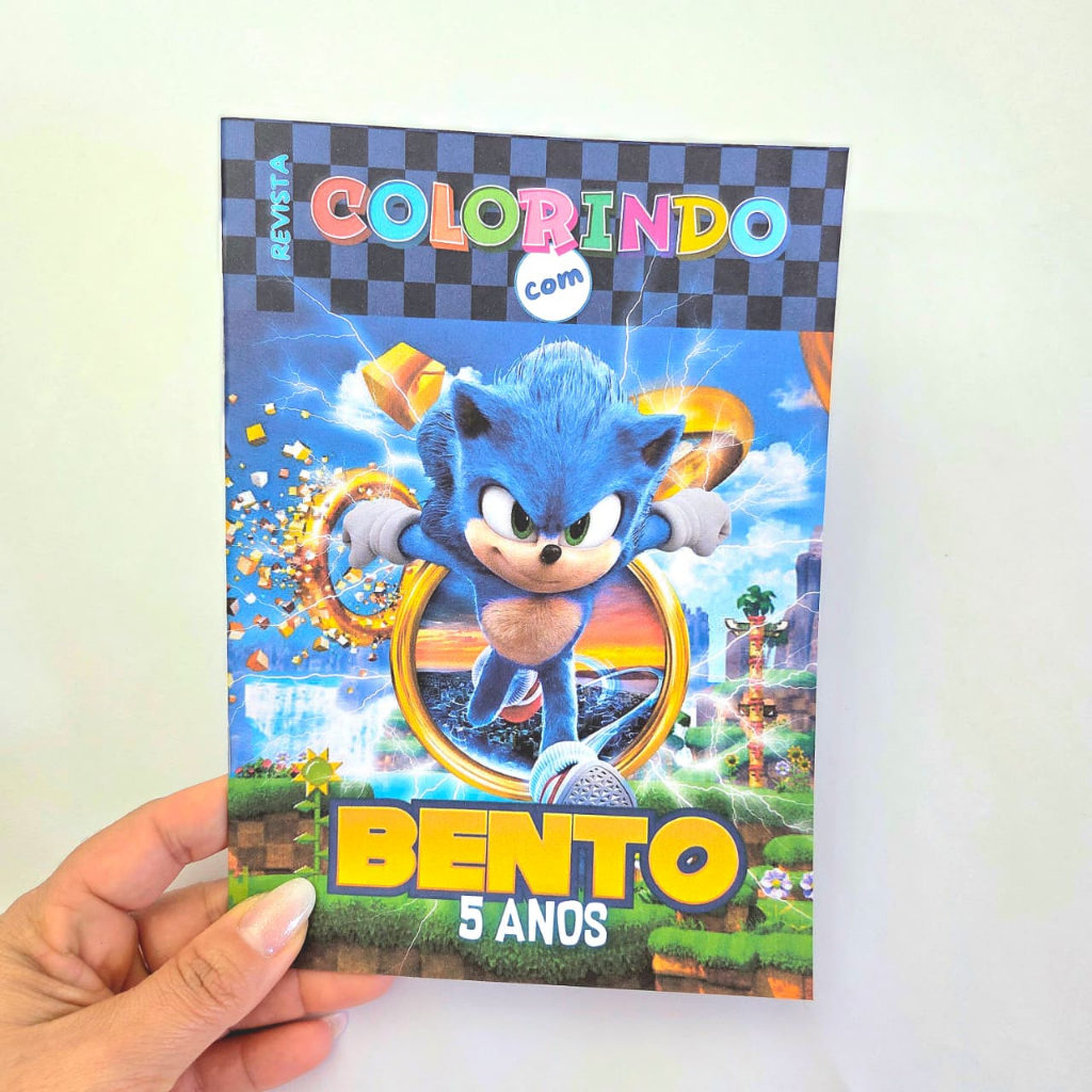 Livrinho de colorir Personalizado Sonic/Lembrancinha Aniversário/Festa Infantil