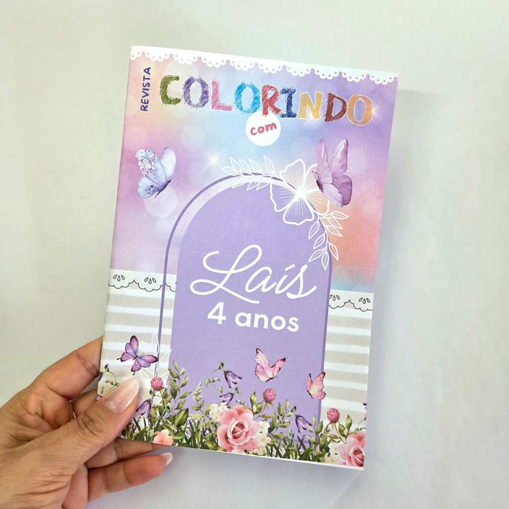 Livrinho de colorir Personalizado Borboletas/Lembrancinha Aniversário/Festa Infantil