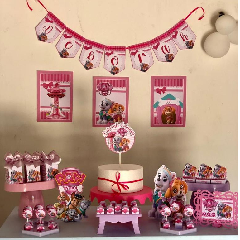 Kit Festa Patrulha Canina Personalizado Só um Bolinho | Mesversário Aniversário | Lembrancinha