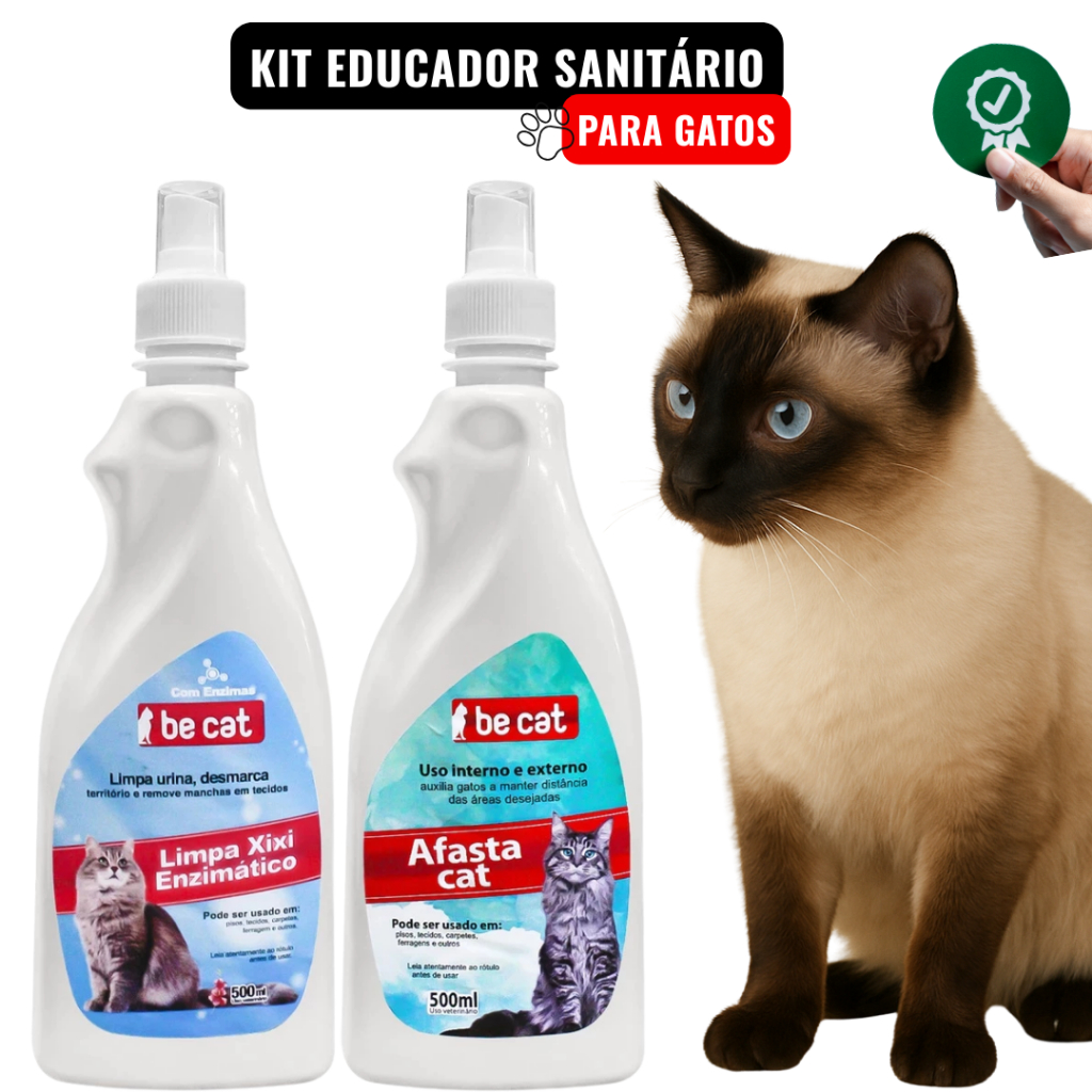 Kit Educador Sanitario para Gatos Xixi Não Pode Afasta Cat+Limpa Xixi Enzimatico Desmarca Território em Oferta na Shopee