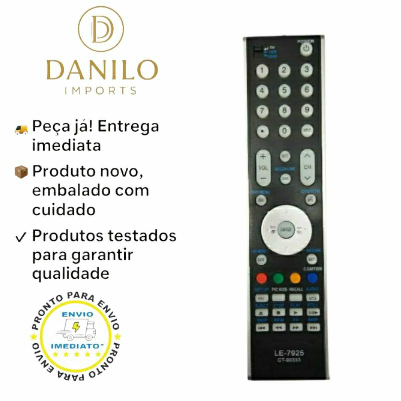 Controle Remoto para TV LCD / LED SEMP Toshiba CT-90333 / 32AL800DA / 32CV650DA / 32RV700WDA le-7925