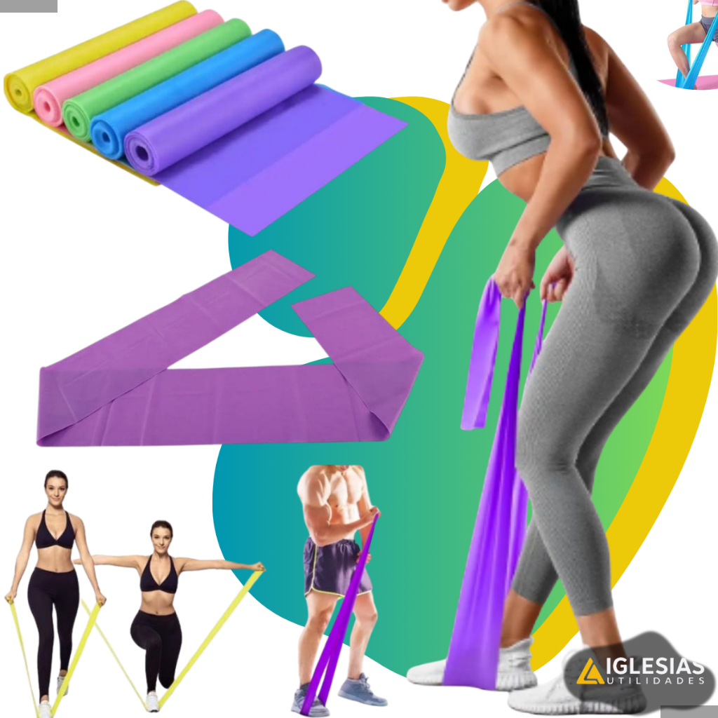 Faixas Elástica Thera Band Exercício Fisioterapia Yoga Treino em Casa