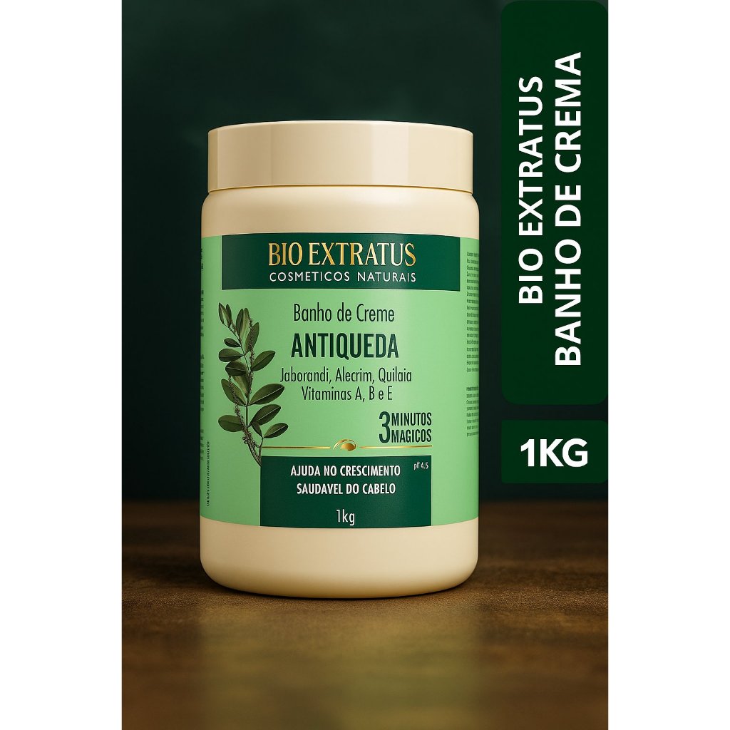 Máscara Banho De Creme Antiqueda Jaborandi 250g, 500g ou 1kg – Bio Extratus