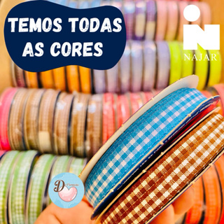 Fita Xadrez Najar (7mm x 10m) para Laço, Artesanato e Costura. em Oferta na Shopee