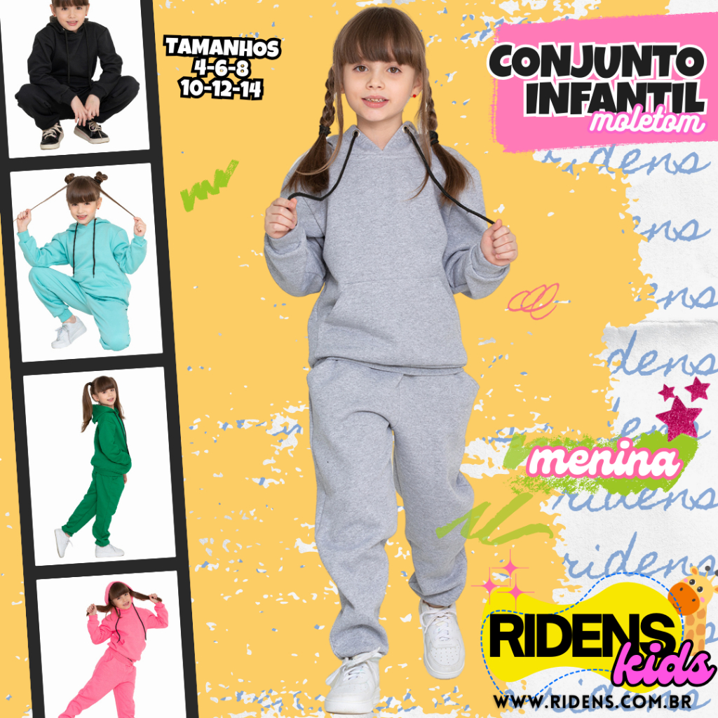 Conjunto Moletom Infantil Feminino Inverno Menina Envio Já em Oferta na Shopee