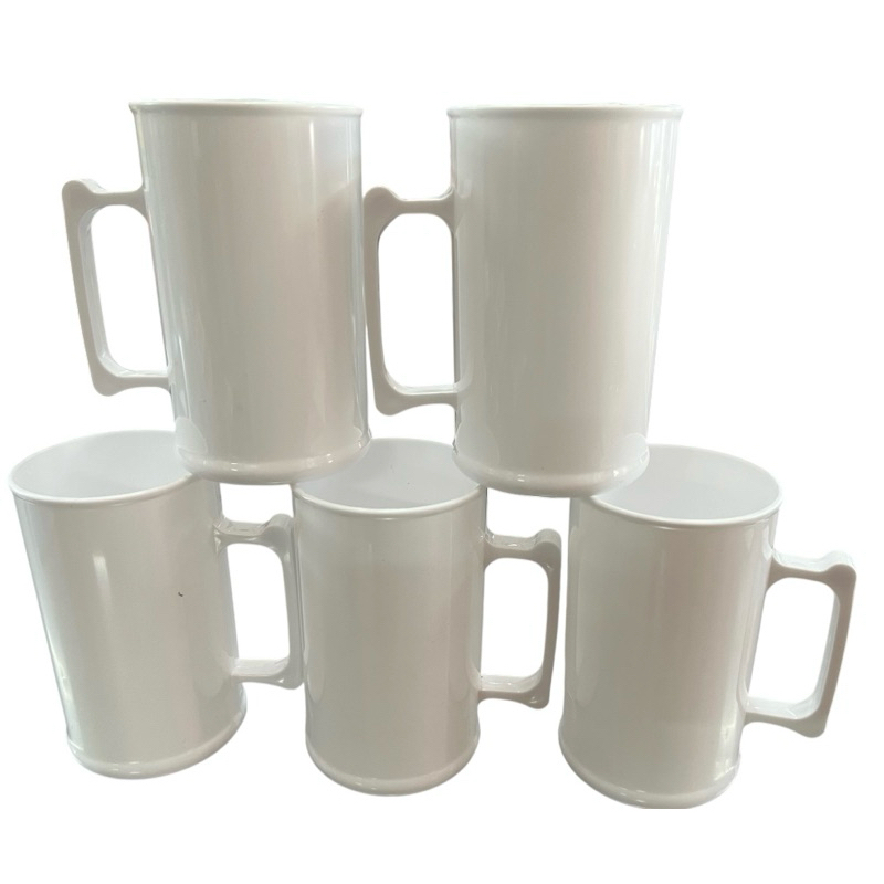 caneca plástica reutilizável 5 unidades 280  ml branca diversas utilidades