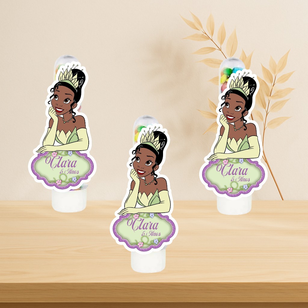 Aplique Personalizado Princesa Tiana | Lembrancinha | Tubete Personalizado | Aplique Tubete