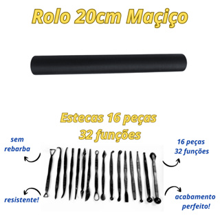 Jogo de estecas 16 peças (32 funções) + rolo 23 cm em Oferta na Shopee