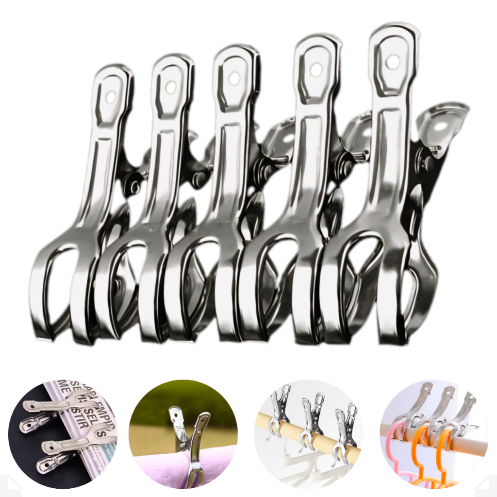 Prendedor Pregador Roupa Pesada  Edredom Cortina Multiuso Aço Inox Kit