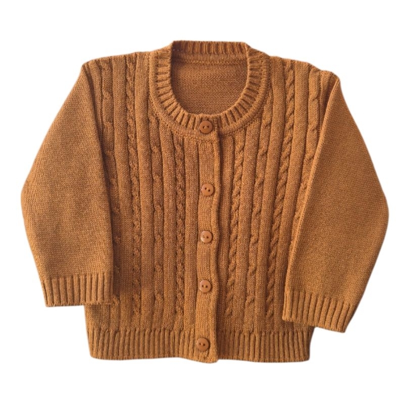 Casaquinho sueter trico para bebê trança gola redonda menino 0 a 3 meses. em Oferta na Shopee