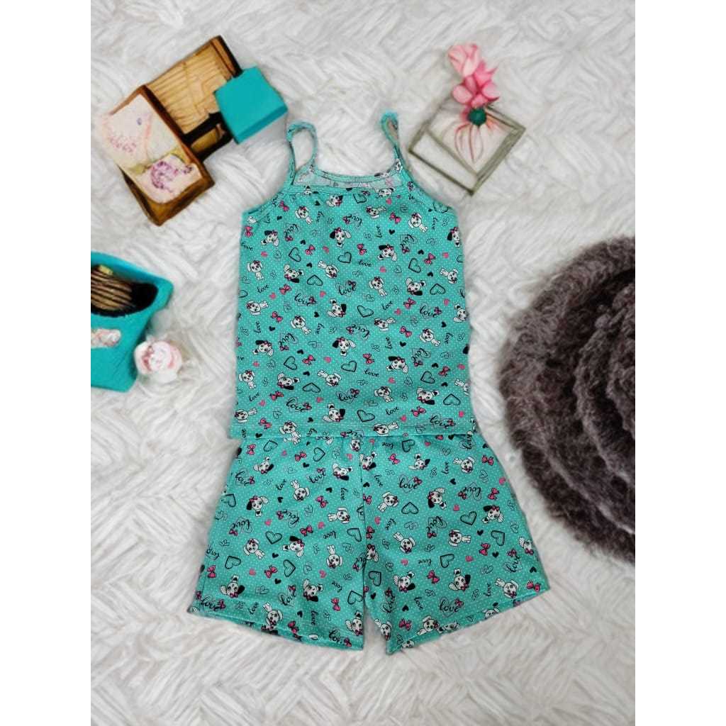 Kit Baby Dool MeninA Infantil / Juvenil / Pijama MeninA Infantil /Juvenil ( Conjunto Malha Suede Blusa e Short ) Verão