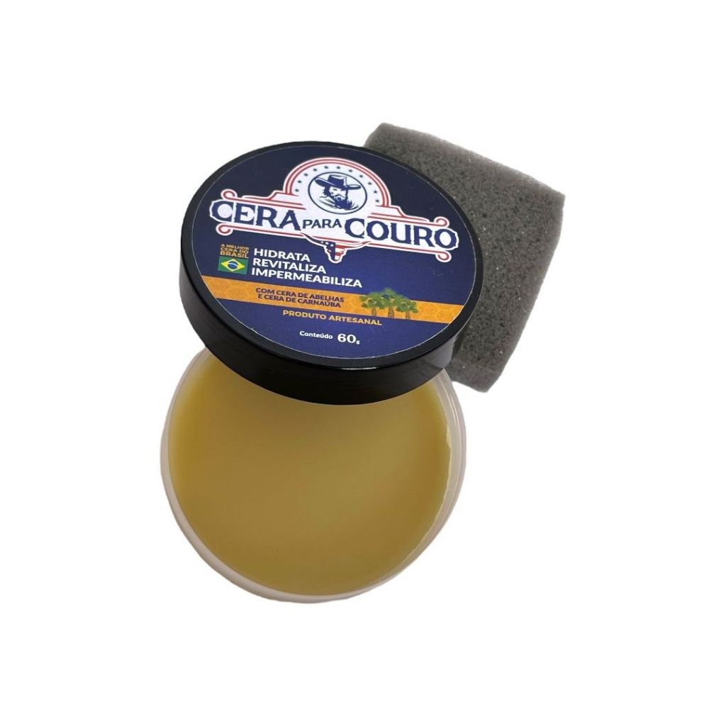 Cera Para Couro Incolor Acetinado Pote com 60 Gramas para Tratamento