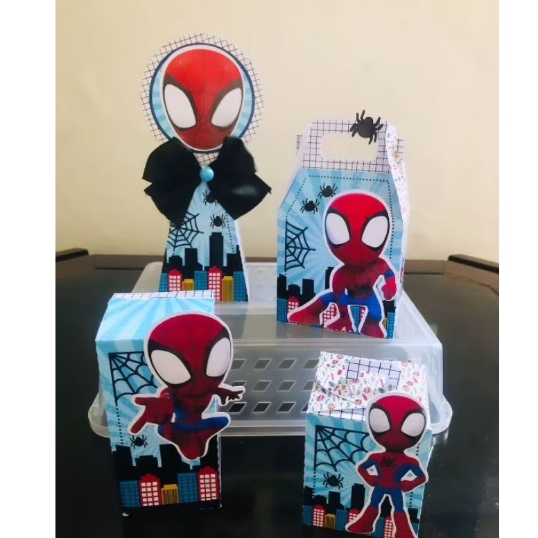 Pegue e Monte - Kit Festa Homem Aranha - Lembrancinhas Personalizadas Homem Aranha- Papelaria Personalizada