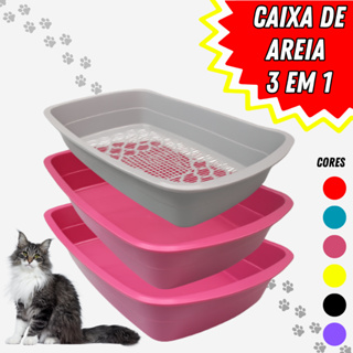 Caixa de Areia Para Gatos Banheira Higiênica Furba 3 Peças Com Bandeja Sanitária e Peneira em Oferta na Shopee