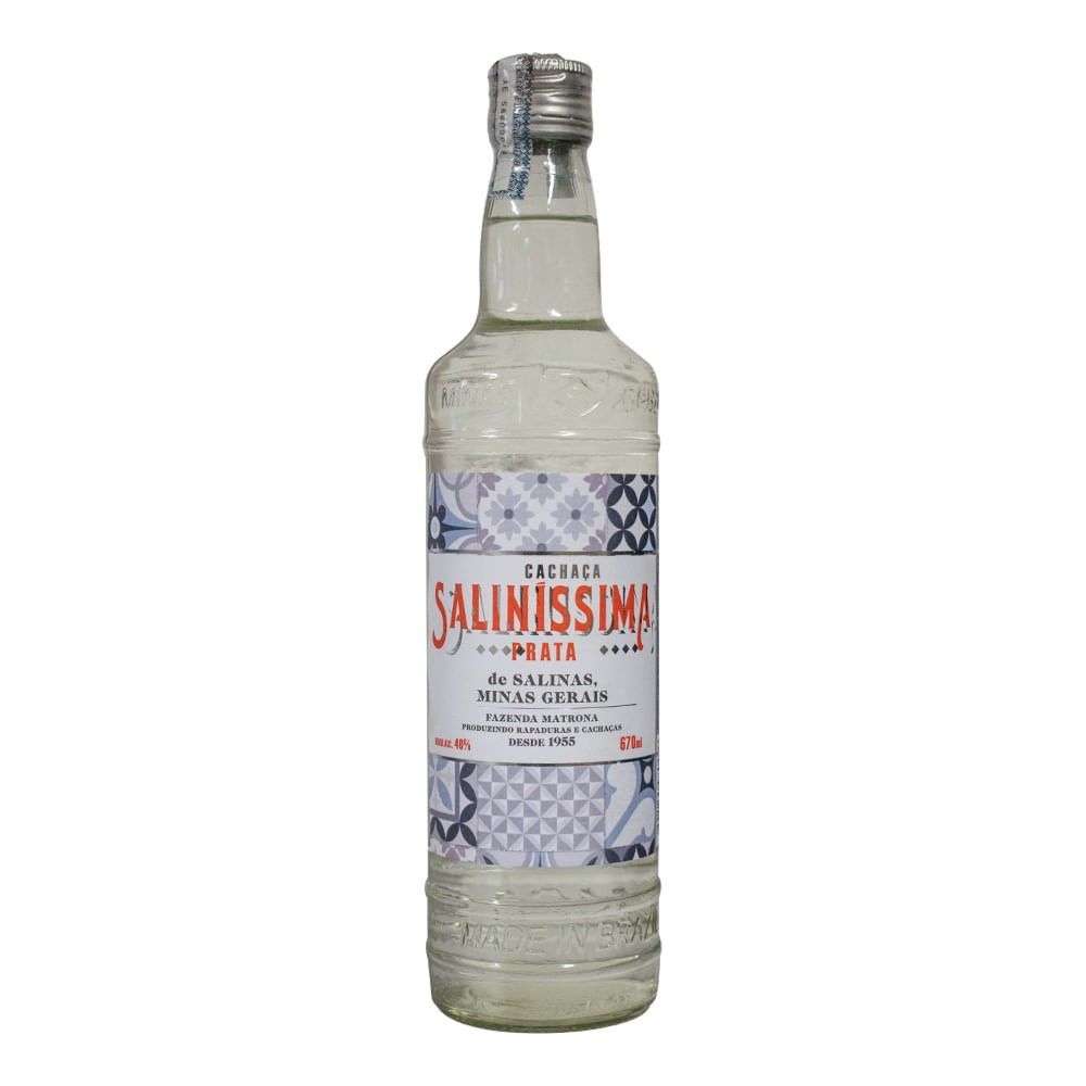 CACHACA SALINISSIMA PRATA 670ML em Oferta na Shopee