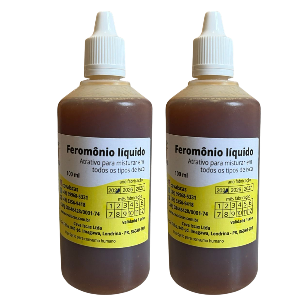 Kit 02 Atrativo Feromonio Liquido 100ml para Peixes Pesca Iscas Artificiais e Massas Palmarys