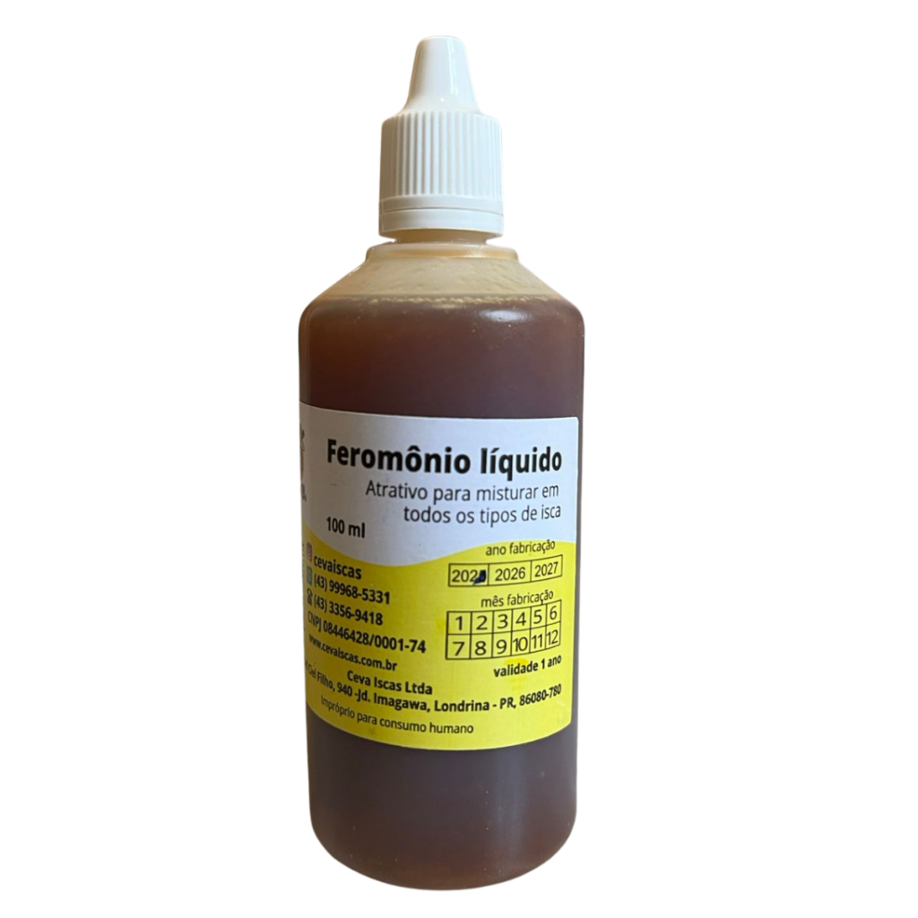 Atrativo para Peixes Feromonio Liquido 100ml Pesca Iscas Artificiais e Massas Ceva